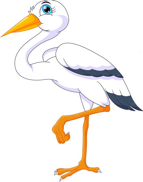 Premium Vector Cute Stork Cartoon