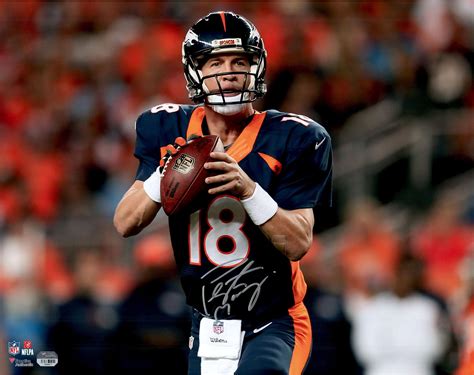 Peyton Manning Denver Broncos Autographed 16 X 20 Navy Horizontal