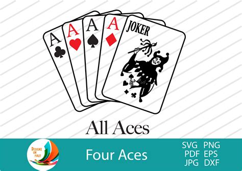 4 Aces Playing Cards Svg Aces Cut Files Svg Cards Clip Art Etsy UK