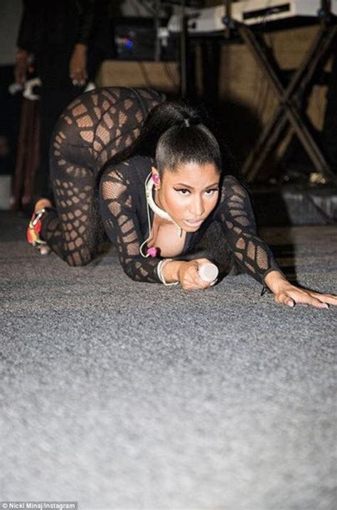 Nicki Minaj In Sheer Catsuit As She Twerks At Pre Super Bowl Bash