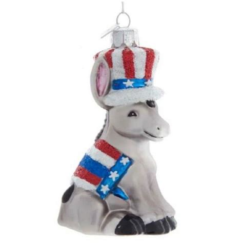 Democratic Donkey Glass Ornament Winterwood Gift Christmas Shoppes