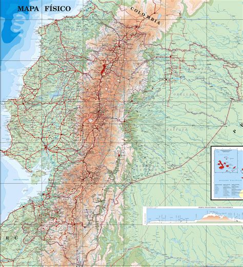 Physical Map Of Ecuador Full Size