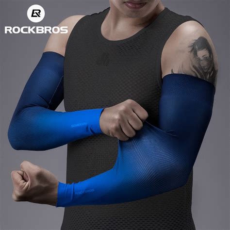Rockbros Cycling Arm Sleeves Sun Protection Anti Uv Ice Silk Seamless Sleeves Hiking Fishing