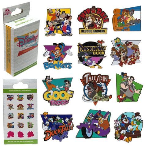Various Cartoon Pins And Magnets Are Shown In This Image Including The