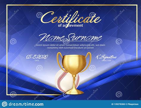 Which 2020 grammy winner are you? Baseball Game Certificate Diploma With Golden Cup Vector ...