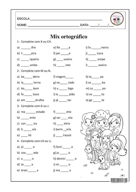 Atividades De Ortografia Atividades De Gram Tica Exerc Cios De