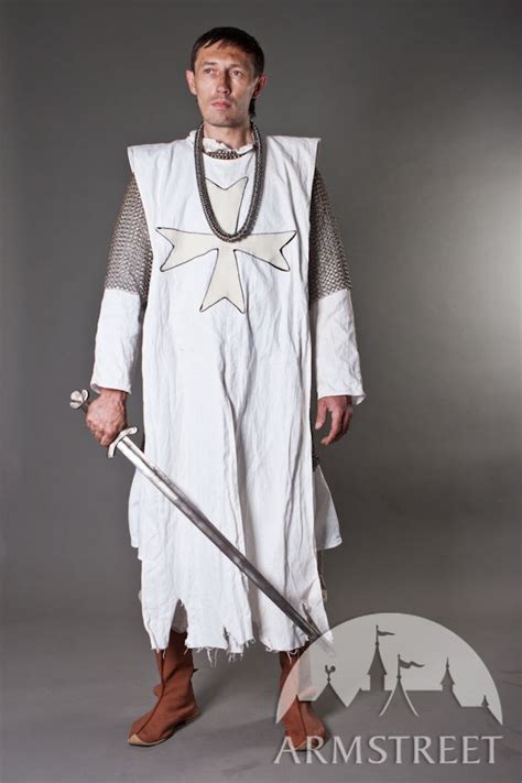 Knight Crusader Medieval Tabard With White Crosses For