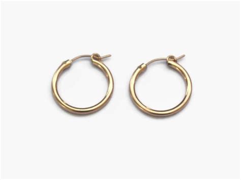 Gold Hoop Earrings 14k Gold Filled Circle Hoops 28mm Medium Etsy Israel