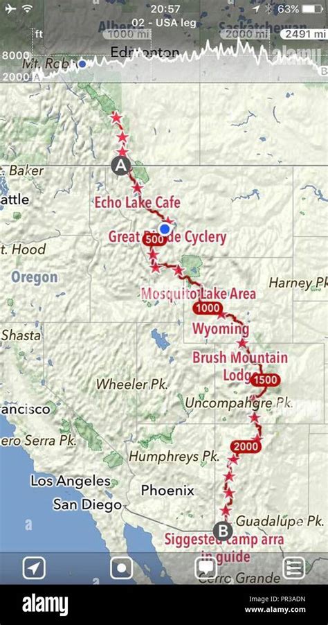 Map Of Leg 3s Ride Across The Continental Divide Of North