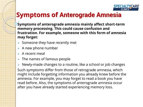 Ppt Anterograde Amnesia Symptoms Causes And Treatment Powerpoint