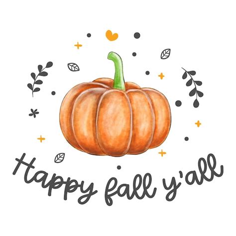 Premium Vector Happy Fall Yall Quote With Pumpkin