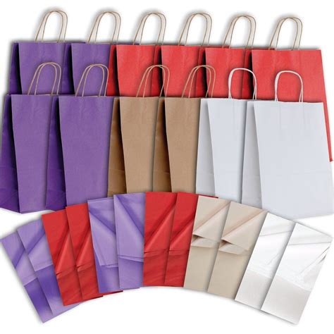 Large Size Kraft T Bag And Tissue Paper Assortment 12 Bags Large