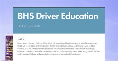 Bhs Driver Education Smore Newsletters