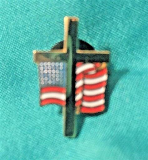 Gold Cross With Red White Blue Flag Lapel Pin 75 X 50 Flag Lapel