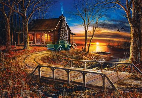 Computer Wallpaper Lakeside Cabins Great World Cabin Art Terry