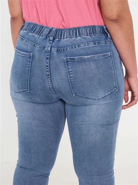 Džínsy skinny s pružným pásom dámske plus size GATE