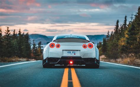 Download Wallpapers 4k Nissan Gt R Road Tuning Supercars R35