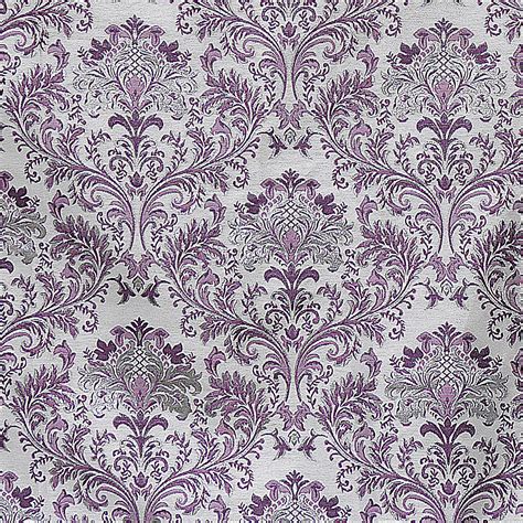 Purple And Silver Damask Fabric By The Yard Jacquard Fabric Etsy