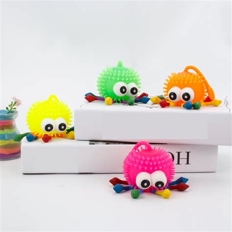 factory direct flash puffer ball toy cute vent small octopus stress ball buy flash puffer