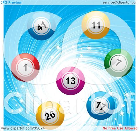 Clipart Illustration Of Colorful Bingo Or Lottery Balls Over A