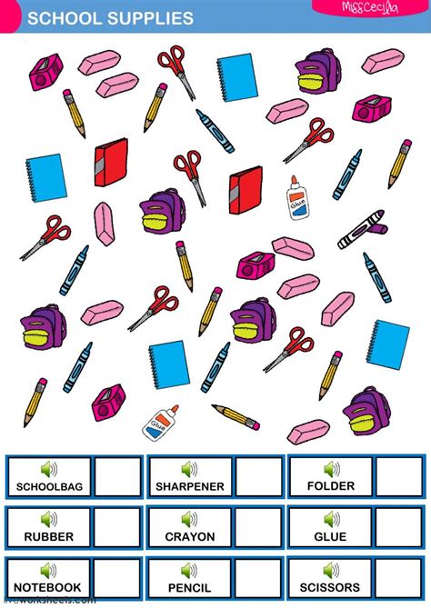 School Objects Online Worksheet You Can Do The Exercises Online Or