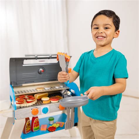 Melissa And Doug Wooden Deluxe Barbecue Grill Smoker And Pizza Oven Play