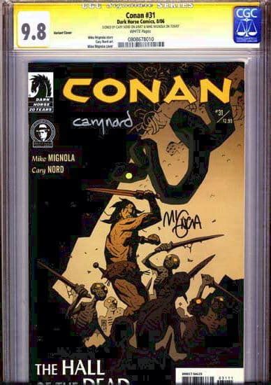 Conan 31 Variant Cgc Comic Signature Series Ss 9 8 Signed Mike Mignola