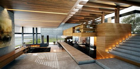 Modern Wood And Concrete Interior Interior Design Ideas