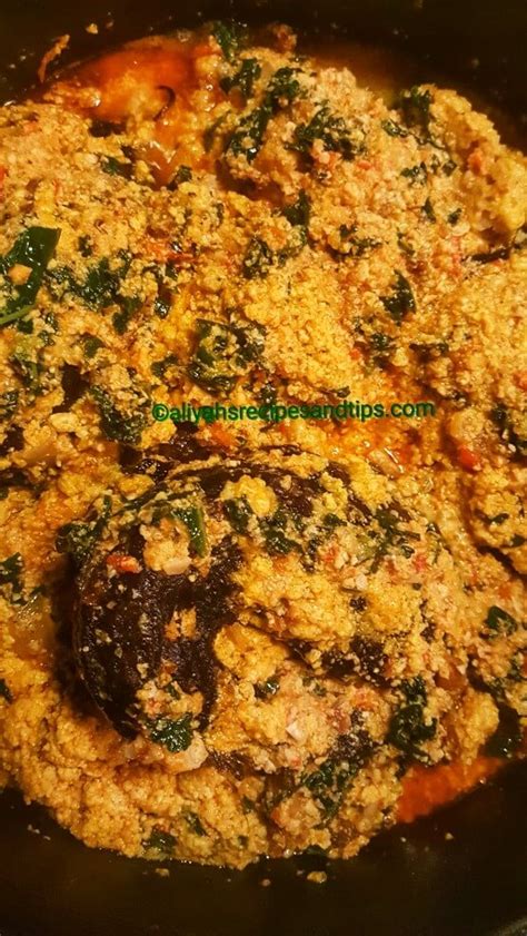 This recipe is made from goat meat with pieces of the dried salted. Egusi Soup (Melon Soup Boiling Method) - Aliyah's Recipes ...