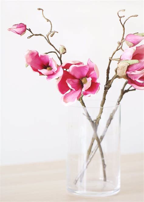 Silk Magnolia Branch in Two Tone Pink - 19" Tall | Flower arrangements