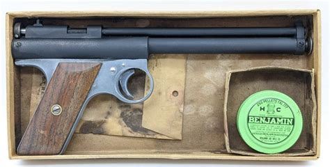 Benjamin Model 177 Bb Air Pistol W Box And Bb Tin Auction