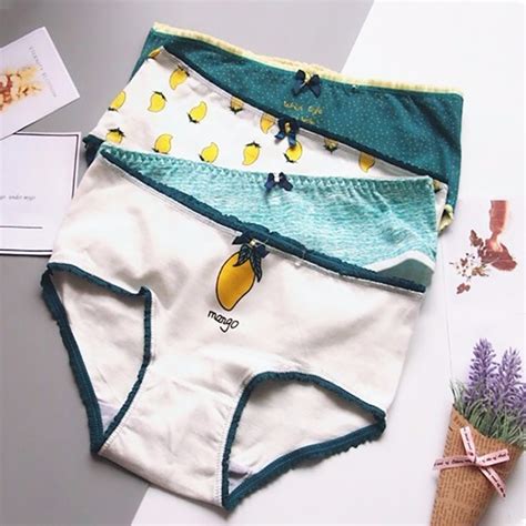 women s cute fruits mango print cotton briefs hi cuts panties underwear knickers ebay