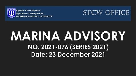 Marina Advisory No 2021 76 Further Extension Of Stcw Certificates