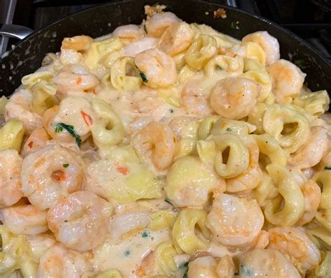 Etudl Recipes Cheesy Shrimp Tortellini Alfredo Skillet