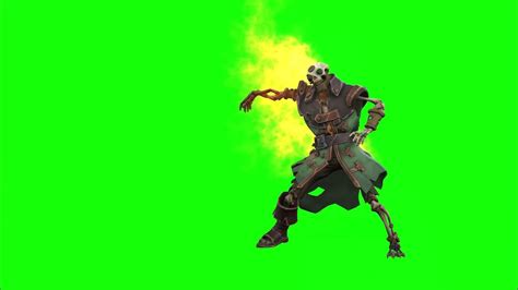 Green Screen Dancing Demon Dancing Burning Human Skeleton Chroma