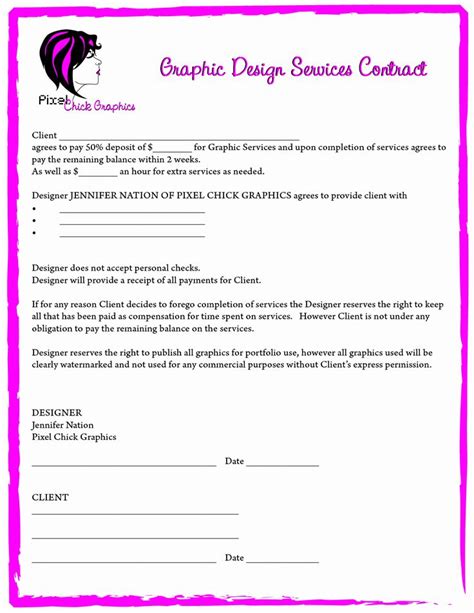 Graphic Design Contract Template Pdf Awesome Graphic Designer Contract