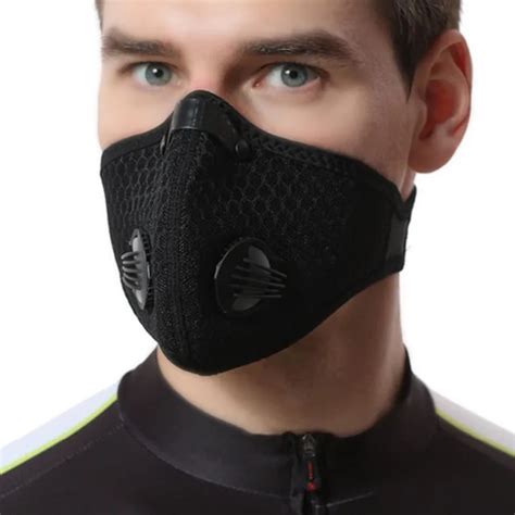 Grenadine Cycling Face Mask Activated Carbon Filter Breathable Mesh Cycling Masks Mouth Muffle