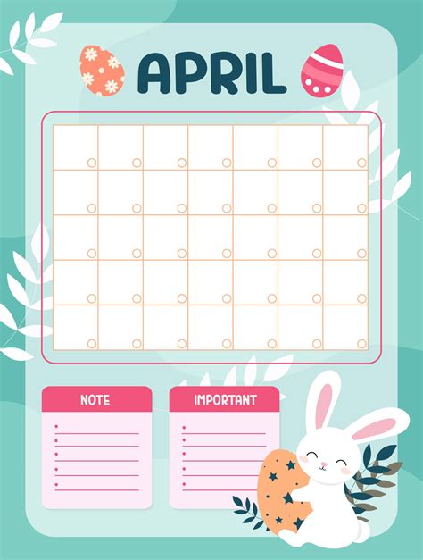 6 Best April Easter Calendar Printable Pdf For Free At Printablee