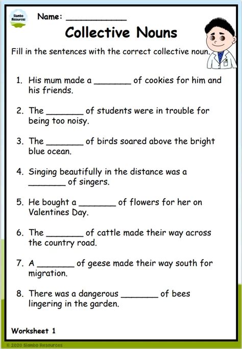Grade 4 Collective Noun Worksheets Free Printables Worksheets