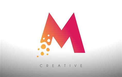 Diseño De Logotipo De Letra M Puntos Con Burbuja Artística Creativa