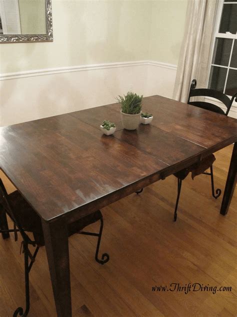 However, when company comes, the two halves of the tabletop slide apart and a leaf (or two) can be added to make room for the extra diners. Colossal DIY Fail.......Or Rustic Dining Room Table ...