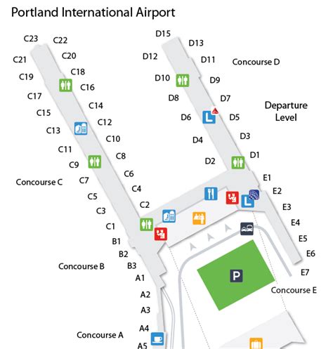 Pdx Airport Terminal Map Tourist Map Of English