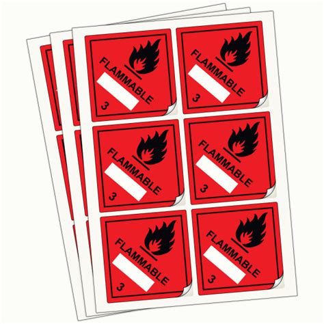 Buy Flammable 3 Labels Hazard Warning Diamonds