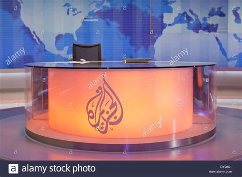 A News Anchors Desk And Chair At Al Jazeera English