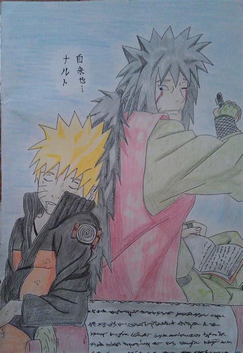 Jiraiya And Naruto Drawing By Amehatake On Deviantart