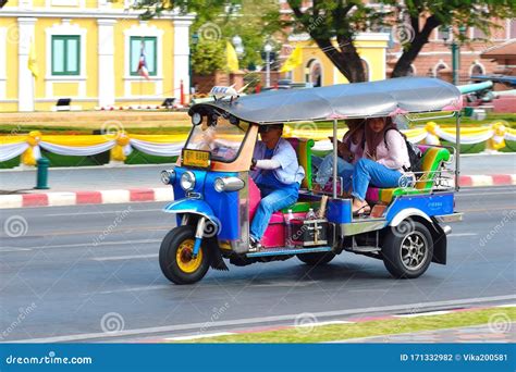 colourful tuk tuks in bangkok traditional passenger transport in asia editorial photography