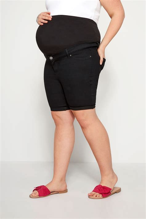 Bump It Up Maternity Black Jegging Shorts Sizes 16 To 32 Yours Clothing