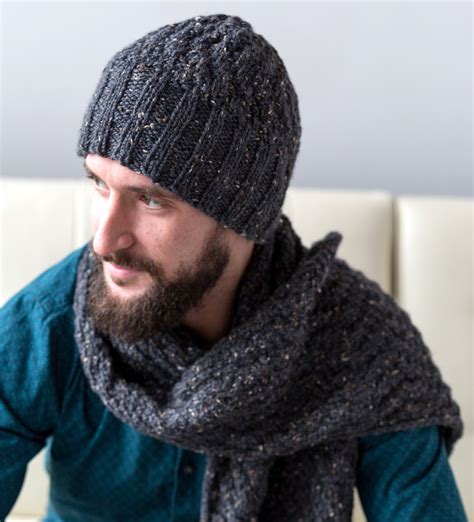 Mens Cable Hat And Scarf