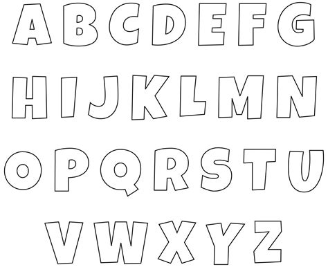 Outline Free Printable Alphabet Stencils Template Printable Templates