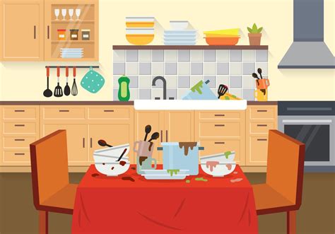 Dirty Dishes Illustration 124606 Vector Art At Vecteezy